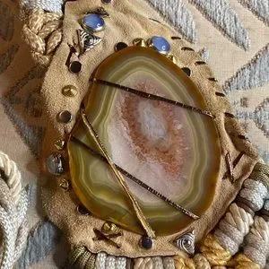 Accessories | Agate Stone Macrame Belt With Moonstone Silver  display picture 1